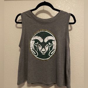 CSU Sleeveless Women's Tee Shirt Grey Size Medium (8/10)